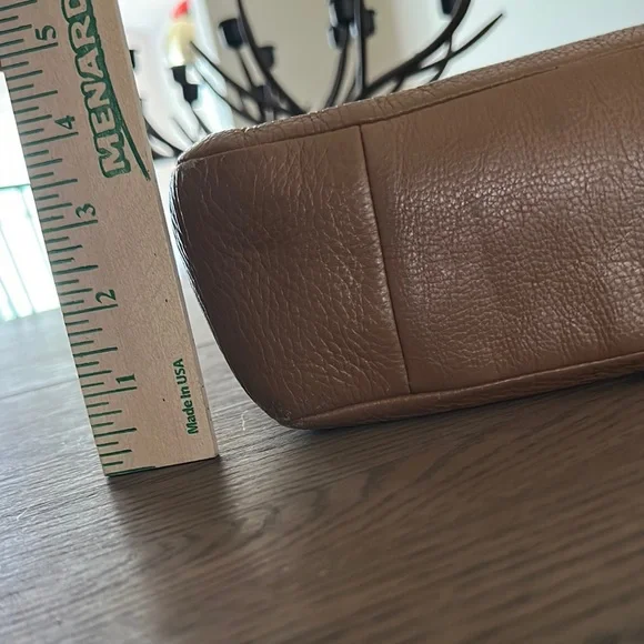 Coach Tan and Red Soft Pebble Leather Crossbody Bag - Picture 5 of 9